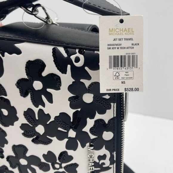 MICHAEL KORS Jet Set Small Sequined Floral Print Crossbody Bag NWT - Picture 4 of 4
